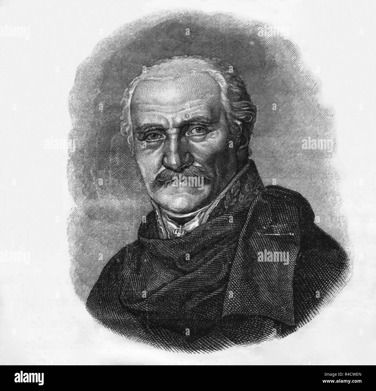 Gebhard Leberecht von Blücher (1742-1819). Le feld-maréchal prussien. Gravure de Germania, 1882. Banque D'Images