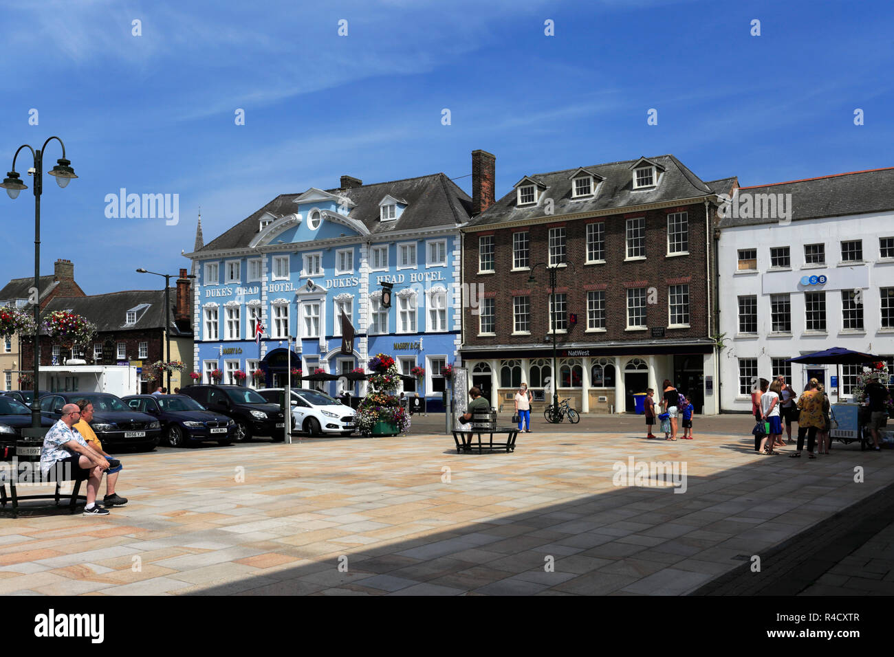 Façade de l'hôtel Dukes Head, Market Square, Kings Lynn, North Norfolk, Angleterre, Grande-Bretagne, Royaume-Uni Banque D'Images