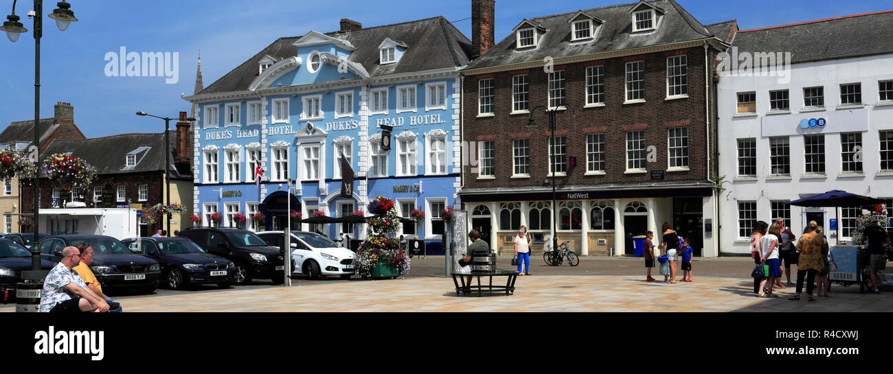 Façade de l'hôtel Dukes Head, Market Square, Kings Lynn, North Norfolk, Angleterre, Grande-Bretagne, Royaume-Uni Banque D'Images