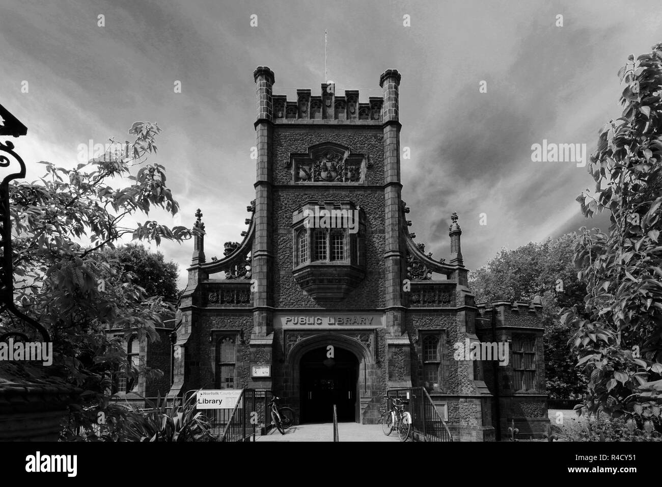 Kings Lynn , Bibliothèque publique de la ville de Kings Lynn, Norfolk, Angleterre, Royaume-Uni Banque D'Images