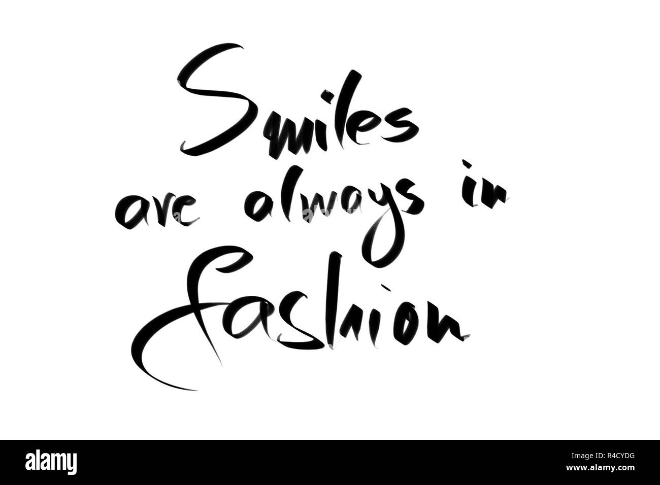 Sourires sont toujours à la mode motivational quote Banque D'Images