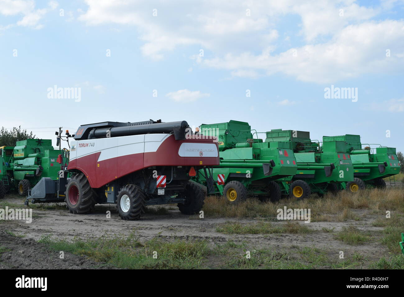 Moissonneuses-batteuses Don. Les machines agricoles. Banque D'Images