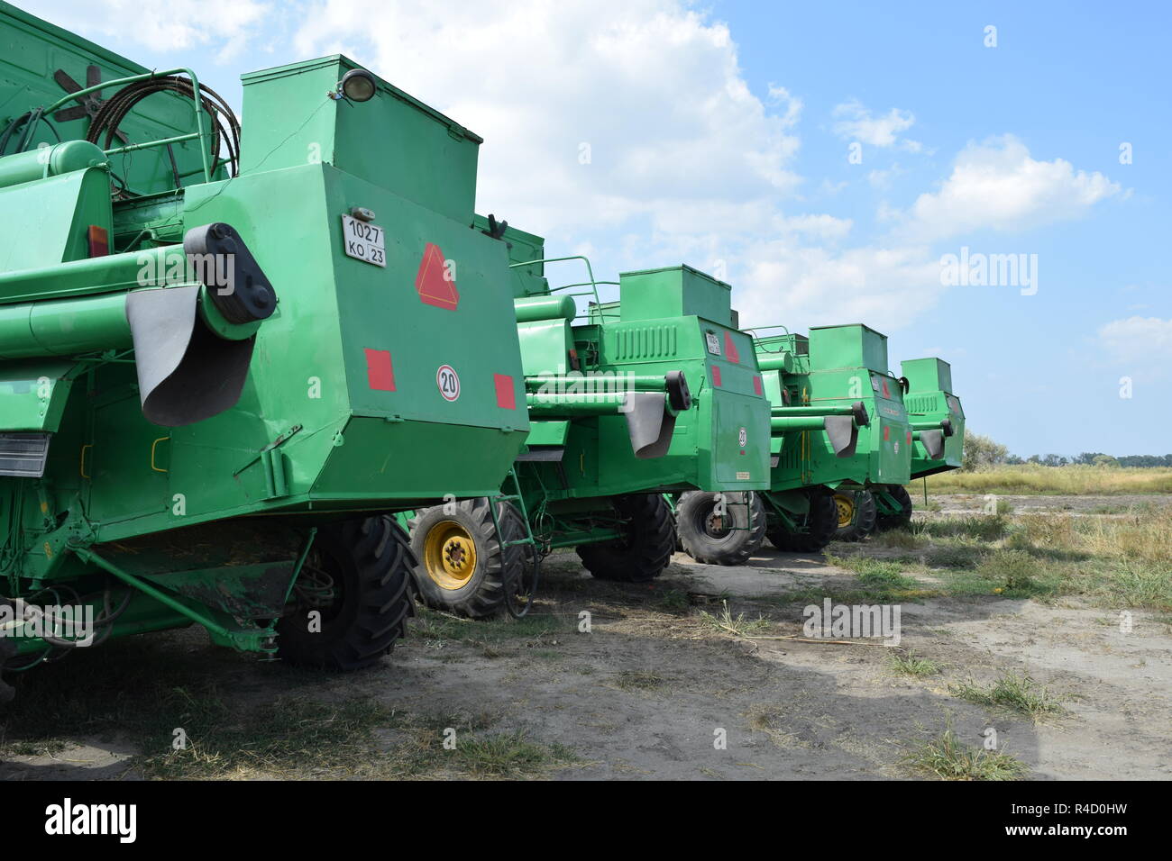Moissonneuses-batteuses Don. Les machines agricoles. Banque D'Images