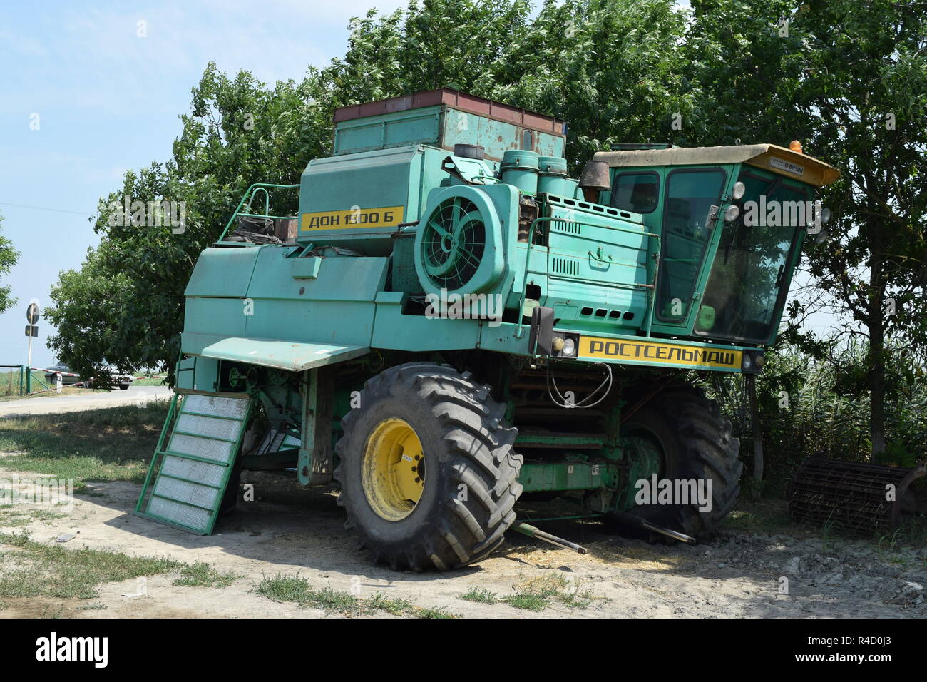 Moissonneuses-batteuses Don. Les machines agricoles. Banque D'Images