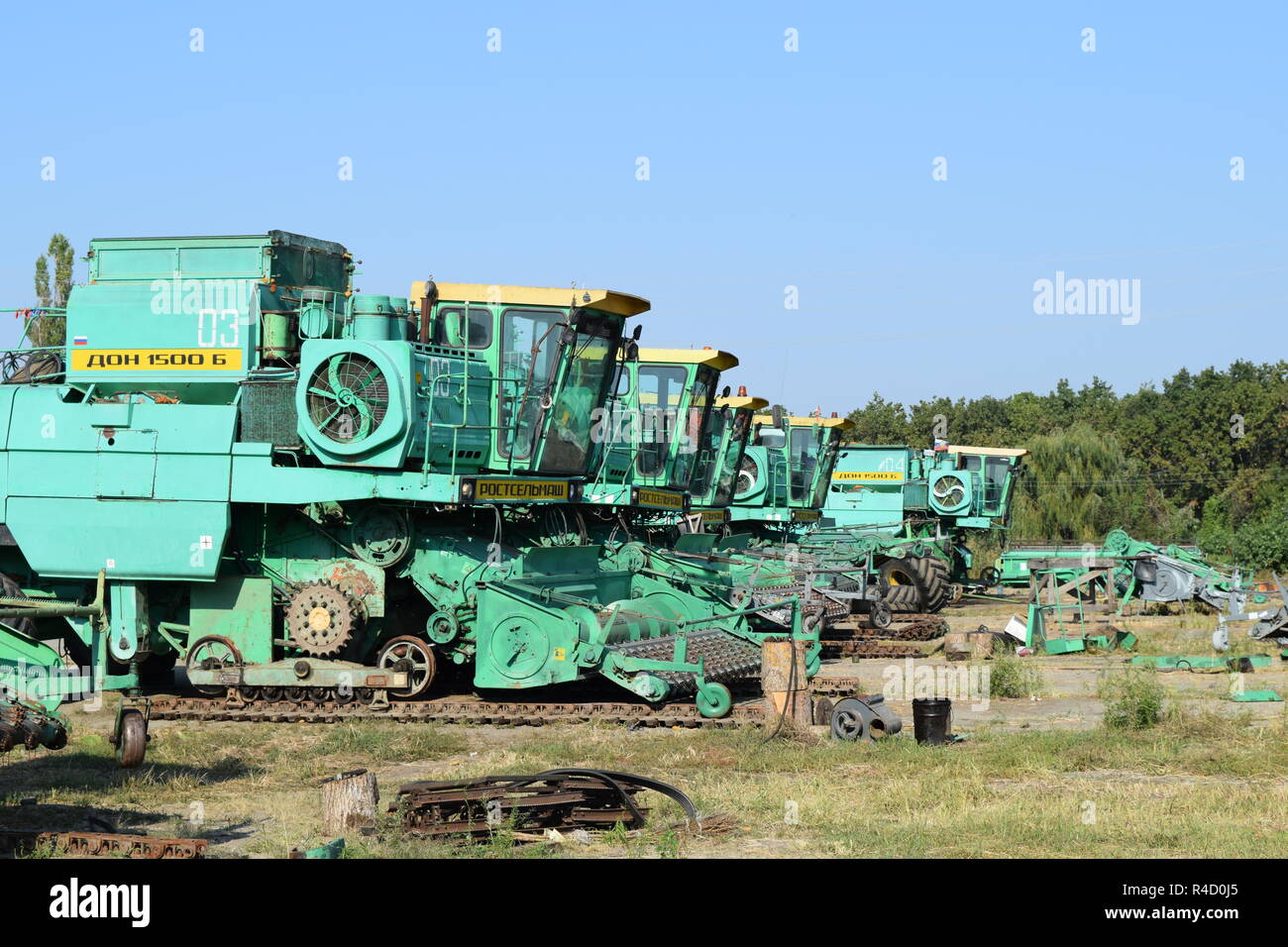 Moissonneuses-batteuses Don. Les machines agricoles. Banque D'Images