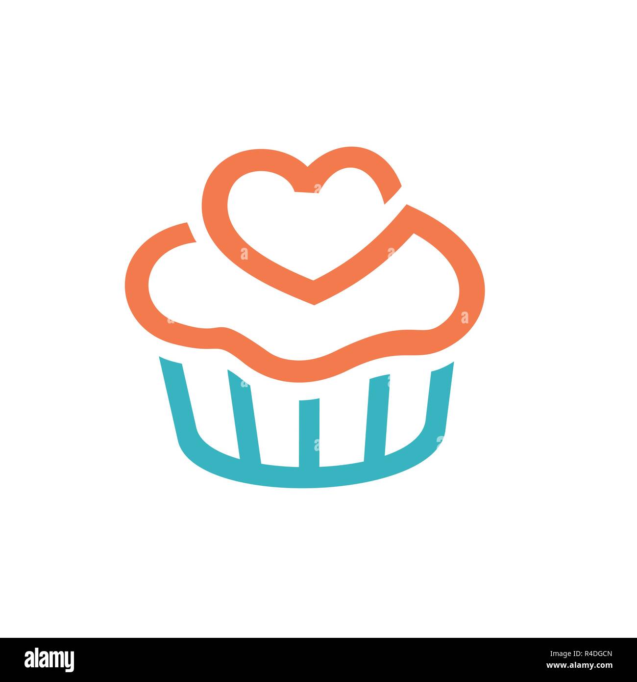 Cupcakes, icône de l'élément du logo. Icône propre et simple/logo modèle, adapté pour une entreprise de boulangerie, café, restaurant, studio, équipe, icône web, etc Illustration de Vecteur