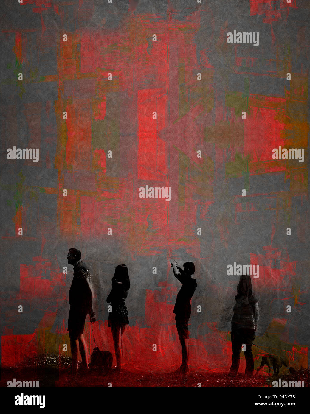 L'ART D'ENTREPRISE : où le trottoir se termine Banque D'Images