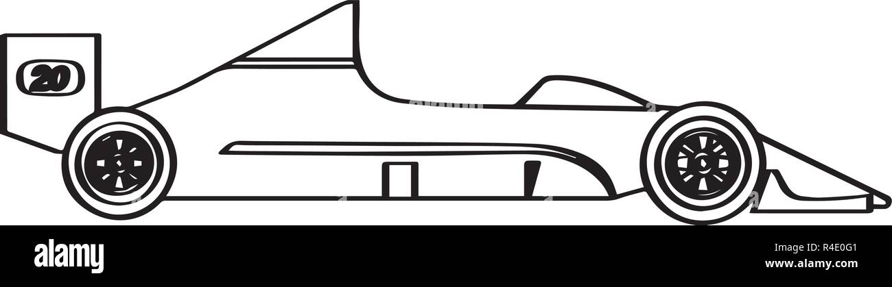 L'icône de voiture de course isolée. Vue de côté Illustration de Vecteur