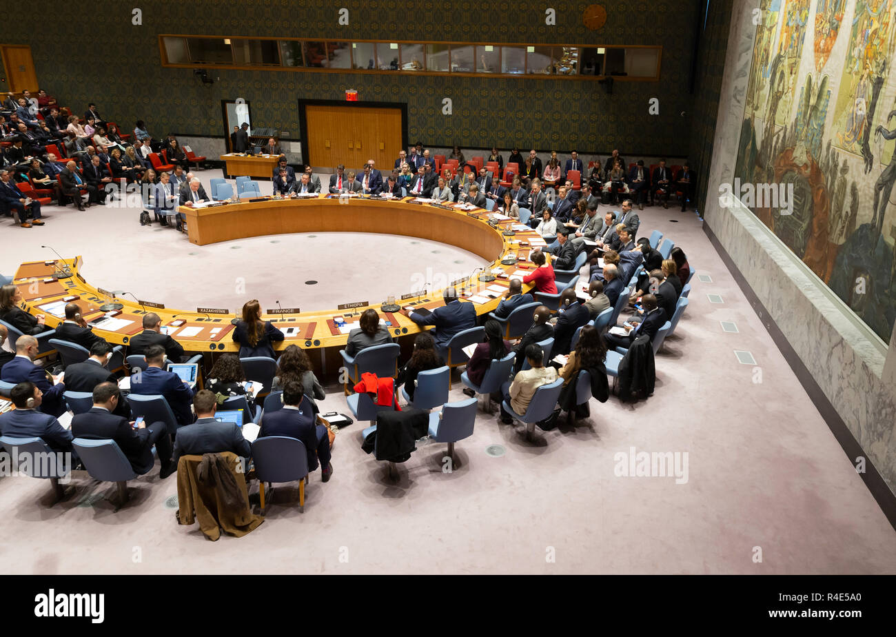 New York, USA - 26 novembre 2018 : réunion du Conseil de sécurité sur la situation en Ukraine au siège des Nations Unies Crédit : lev radin/Alamy Live News Banque D'Images