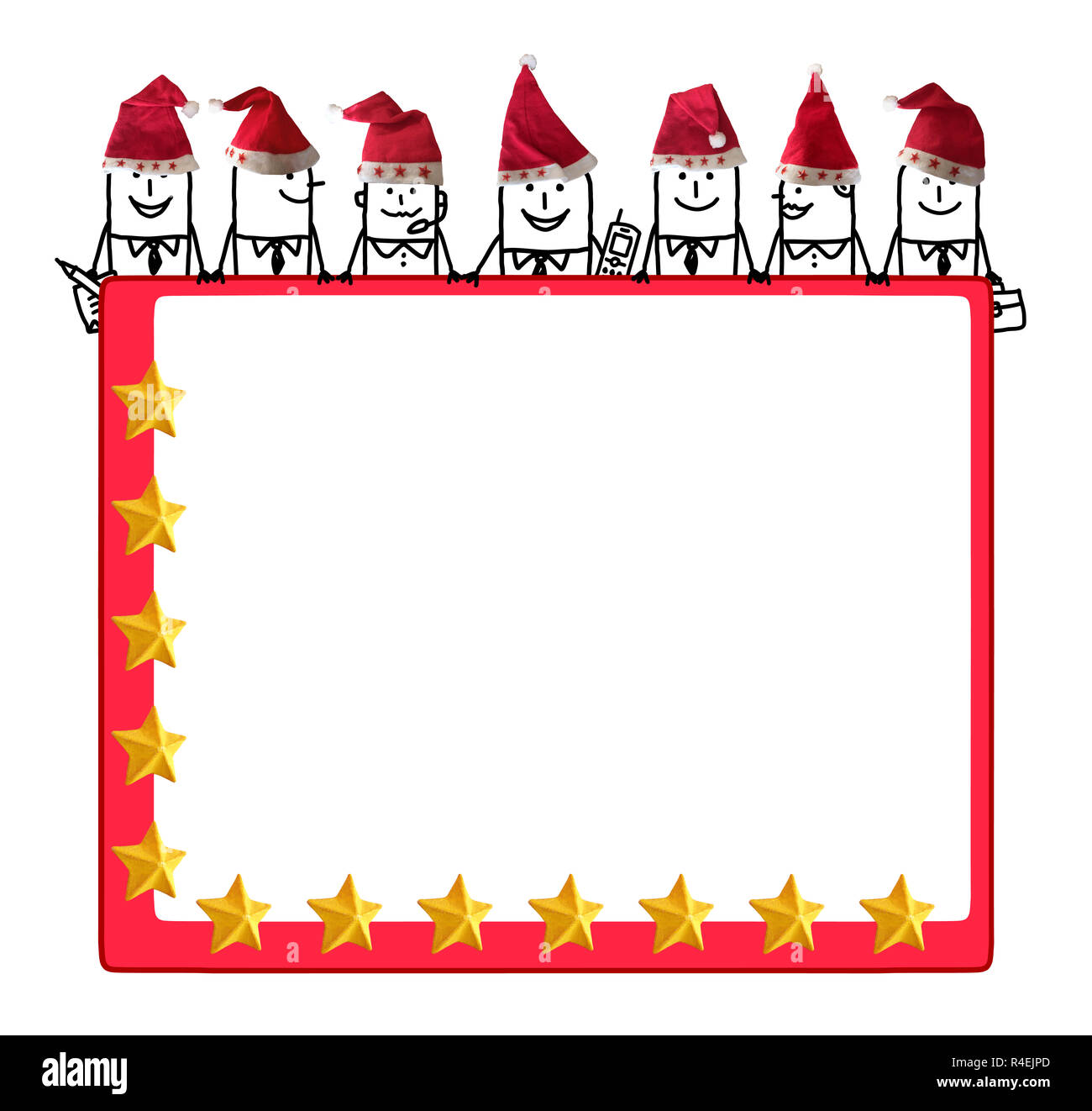 Cartoon Équipe Entreprises et conseil blanc Noël Banque D'Images