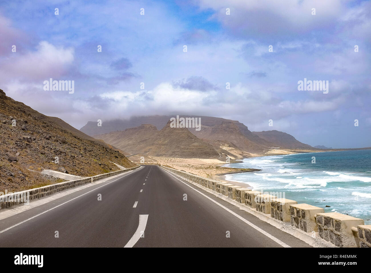 Route côtière, Sao Vicente, Cap Vert Banque D'Images