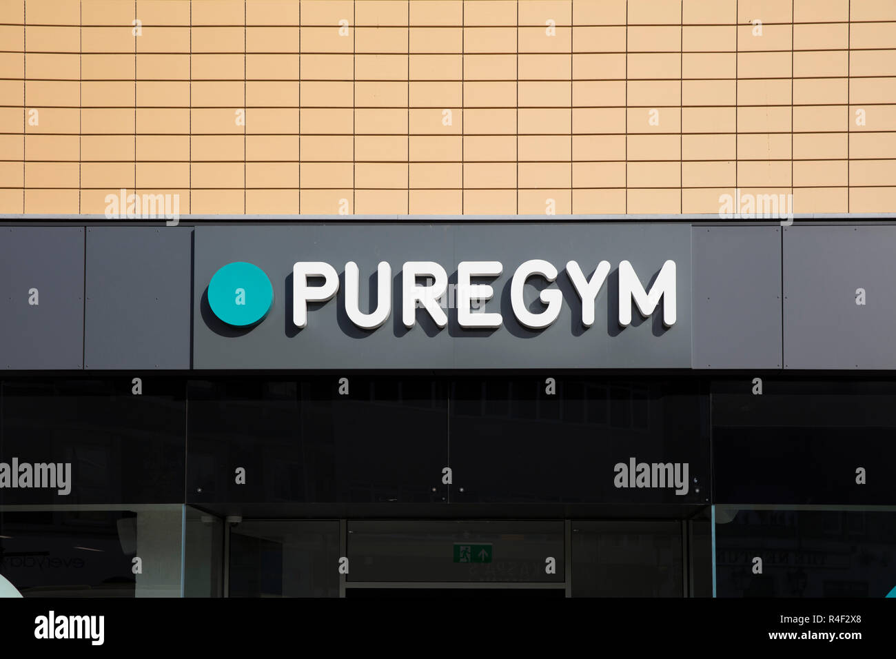 Derby, Derbyshire, UK : Octobre 2018 : salle de sport pur sign Banque D'Images