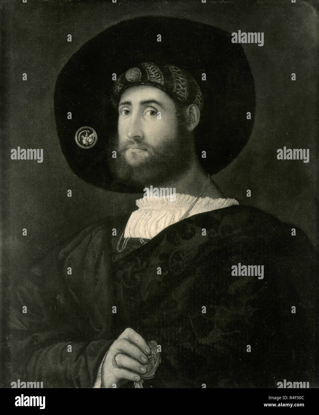 Portrait d'un homme, la peinture par Giulio Campi Banque D'Images