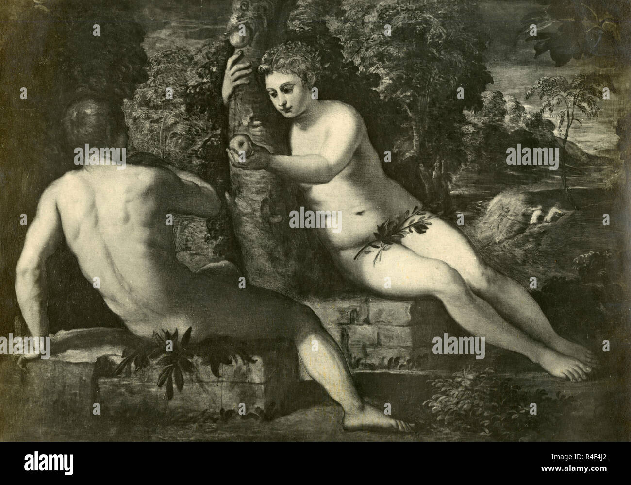 Adam et Eve, la peinture de Jacopo Robusti Tintoretto AKA Banque D'Images