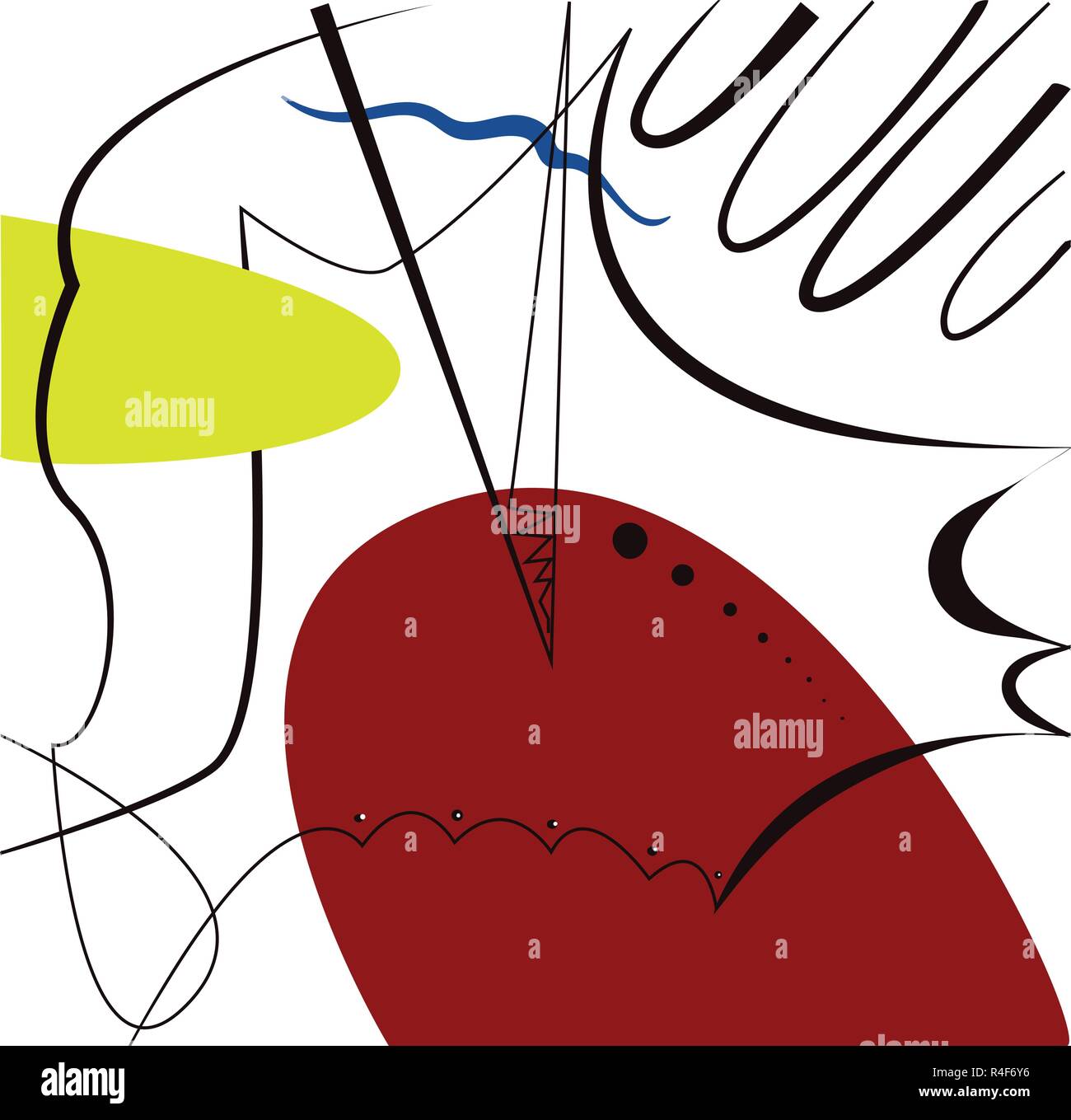 Abstract illustration vectorielle, inspiré par le peintre espagnol Joan Miro Illustration de Vecteur