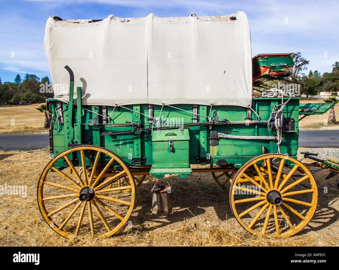 Chariot couvert en bois Vintage Banque D'Images