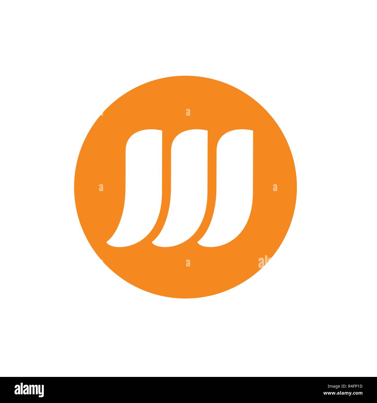 Circle Lettre W OU M'icône ou Logo. Logo propre et simple modèle. Disponible en format de fichier vectoriel EPS redimensionnable. Illustration de Vecteur