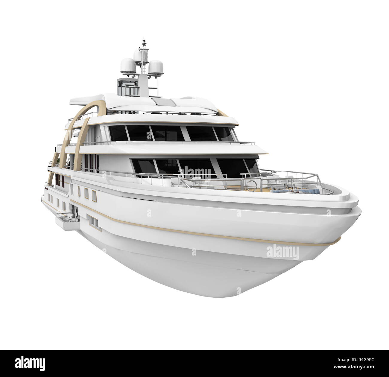 Yacht de plaisance blanc isolé Banque D'Images