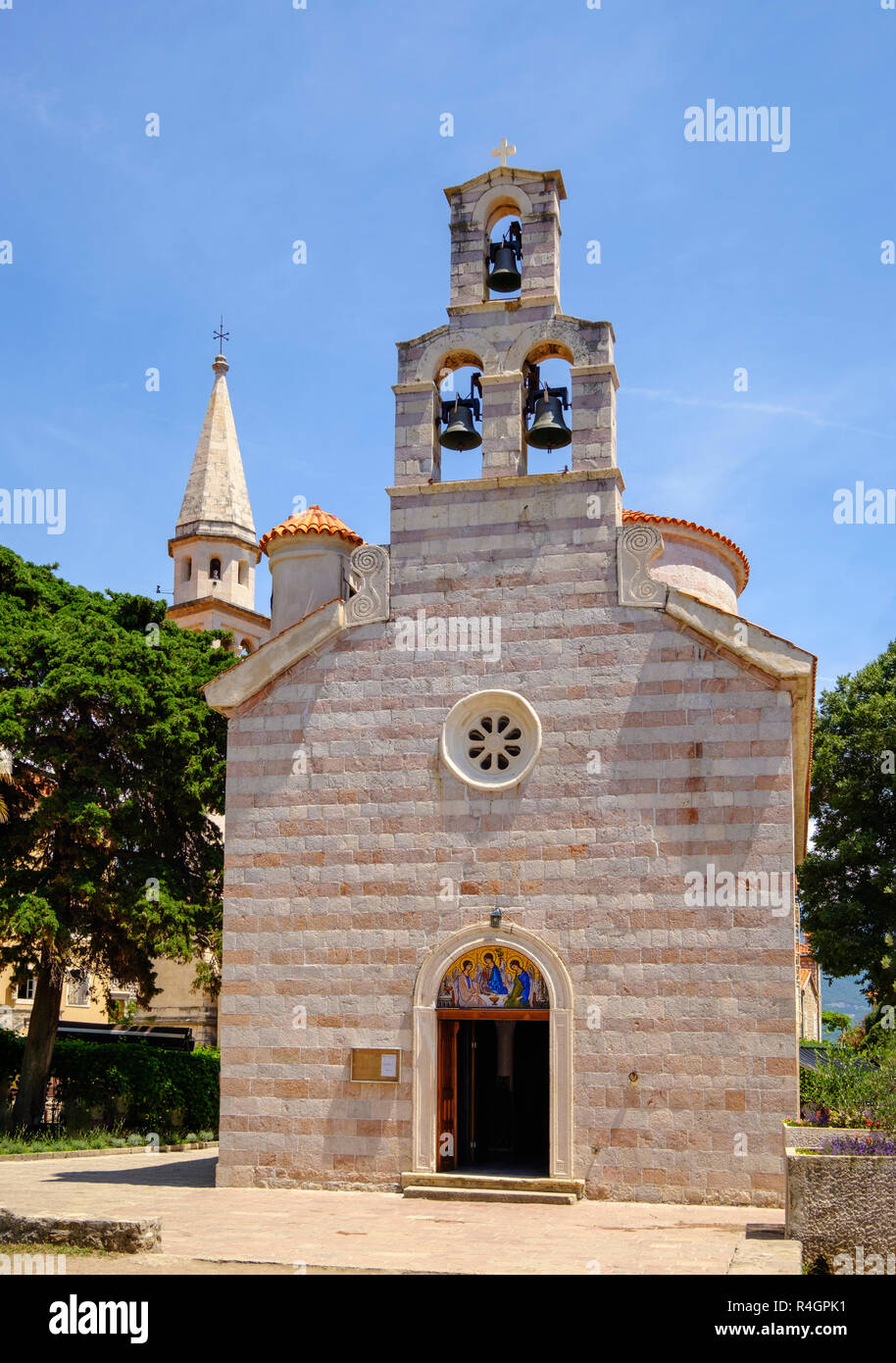 L'Église orthodoxe de la Sainte Trinité, Sv. Troica, Budva, Monténégro Banque D'Images
