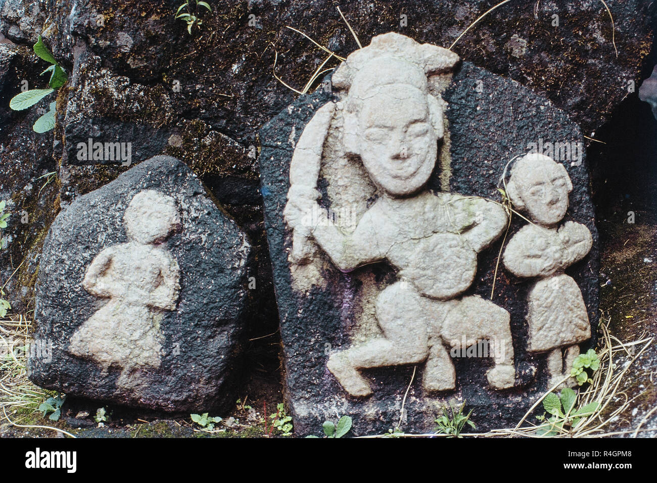 Statues de Village Deity, Karla, Maharashtra, Inde, Asie Banque D'Images