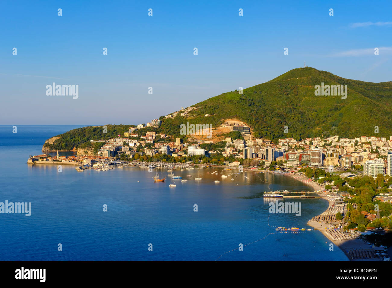 Maison de vacances resort Slovenska plaza et de la vieille ville de Budva, Monténégro, la côte Adriatique, Banque D'Images