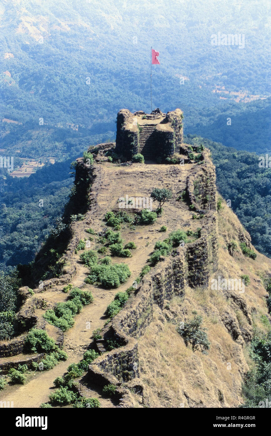 Pratapgad fort près de Mahabaleshwar, Maharashtra, Inde, Asie Banque D'Images