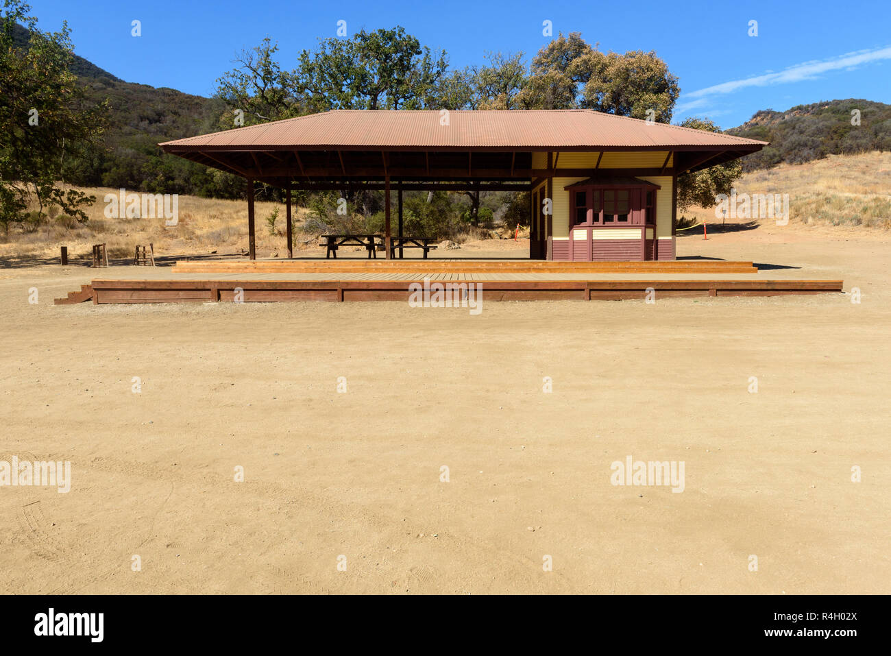 Los Angeles, Californie. Le 29 novembre 2017. Paramount ranch qui a été détruit et brûlé par Woolsey incendie, le 29 novembre 2017, Los Angeles, CA. Banque D'Images