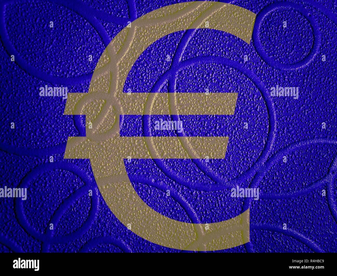 Symbole de l'euro sur un fond d'écran bleu Banque D'Images