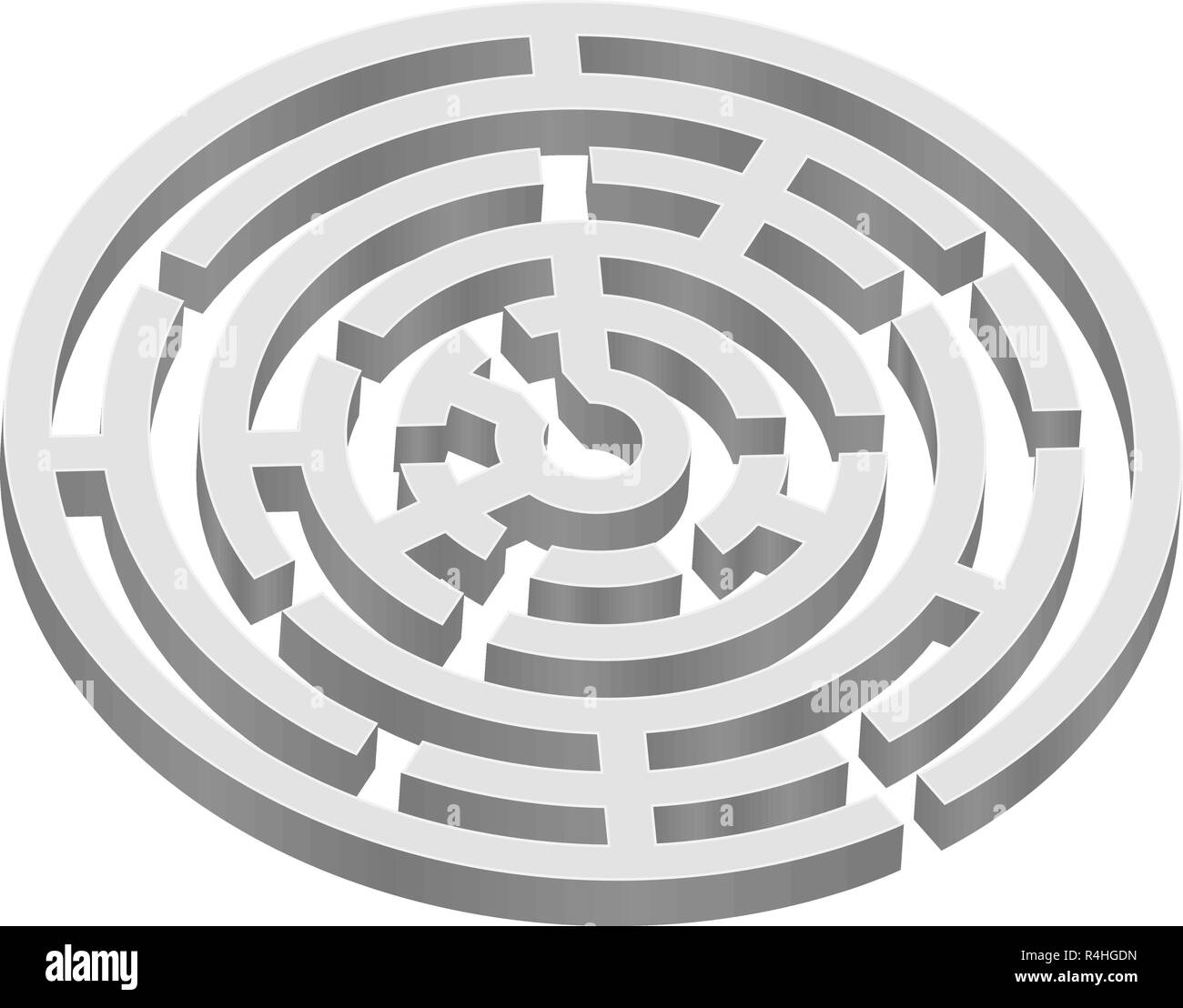 Labyrinthe 3d rond Illustration de Vecteur