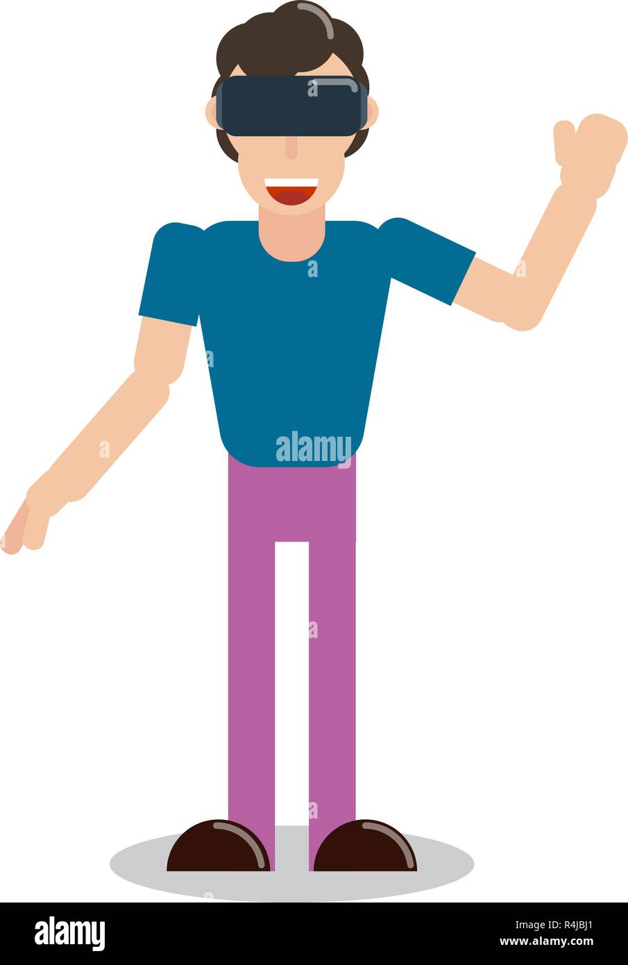 Homme de réalité virtuelle avec vecteur vr Illustration de Vecteur