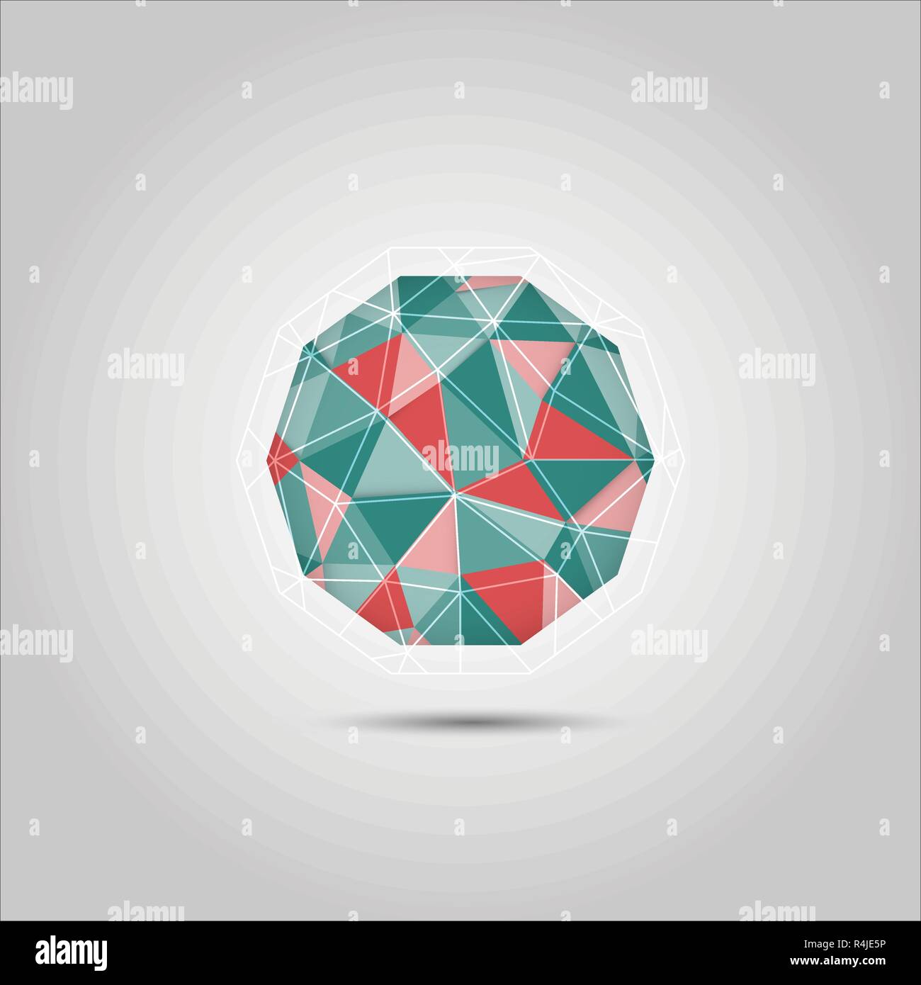 Sphère rouge et vert icône vecteur polygone Illustration de Vecteur