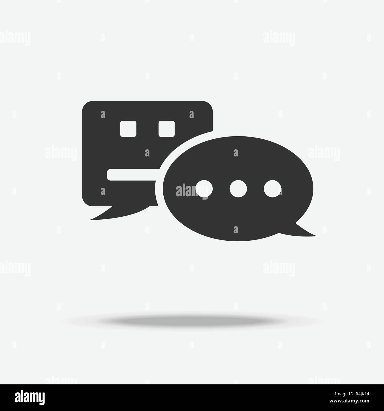 Chatbot bulle de notification l'icône Alerte messenger avec technologie de communication personnelle d'utilisateur. La transformation numérique de notification push system concept. Illustration de Vecteur