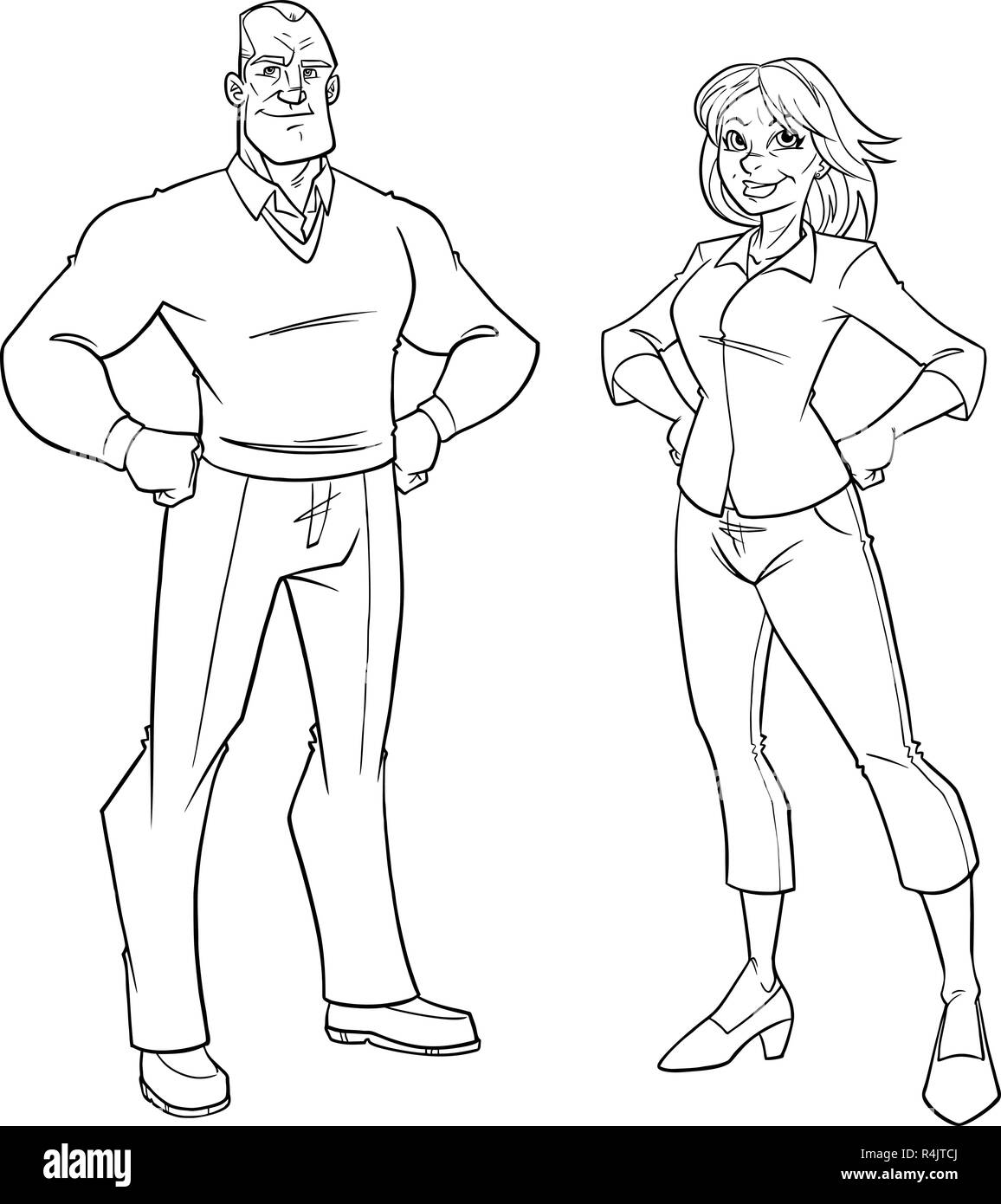 Couple d'Art en ligne Illustration de Vecteur