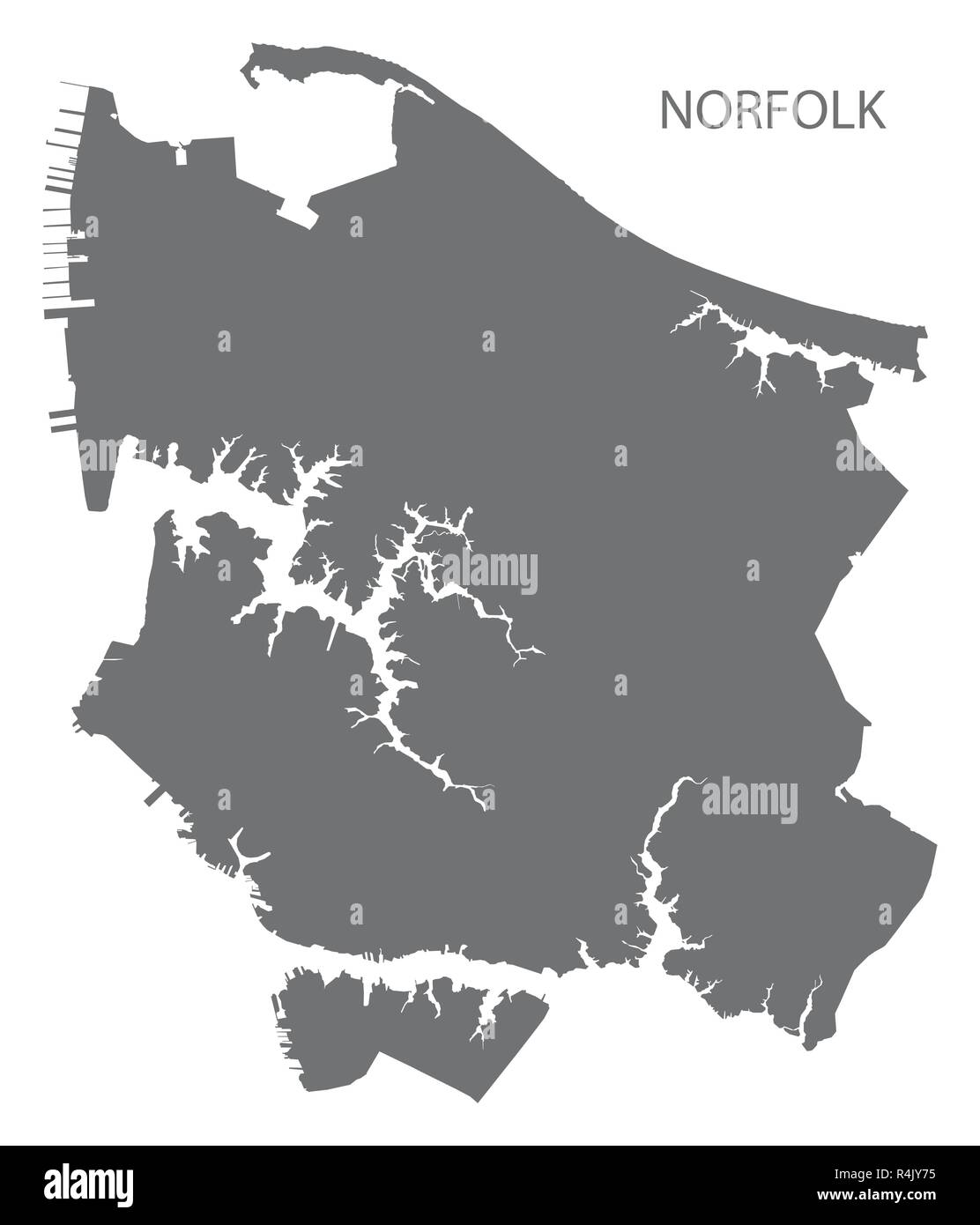 Plan de la ville de Norfolk en Virginie gris illustration silhouette Illustration de Vecteur