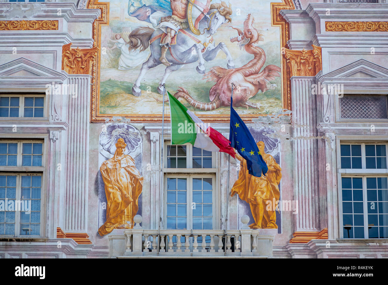 GENOVA, ITALIE-12 octobre,2018 : Bank of Saint George (Casa delle compere e  dei Banchi di San Giorgio) savent que l'Ufficio di San Giorgio de Gênes  ville de Li Photo Stock - Alamy