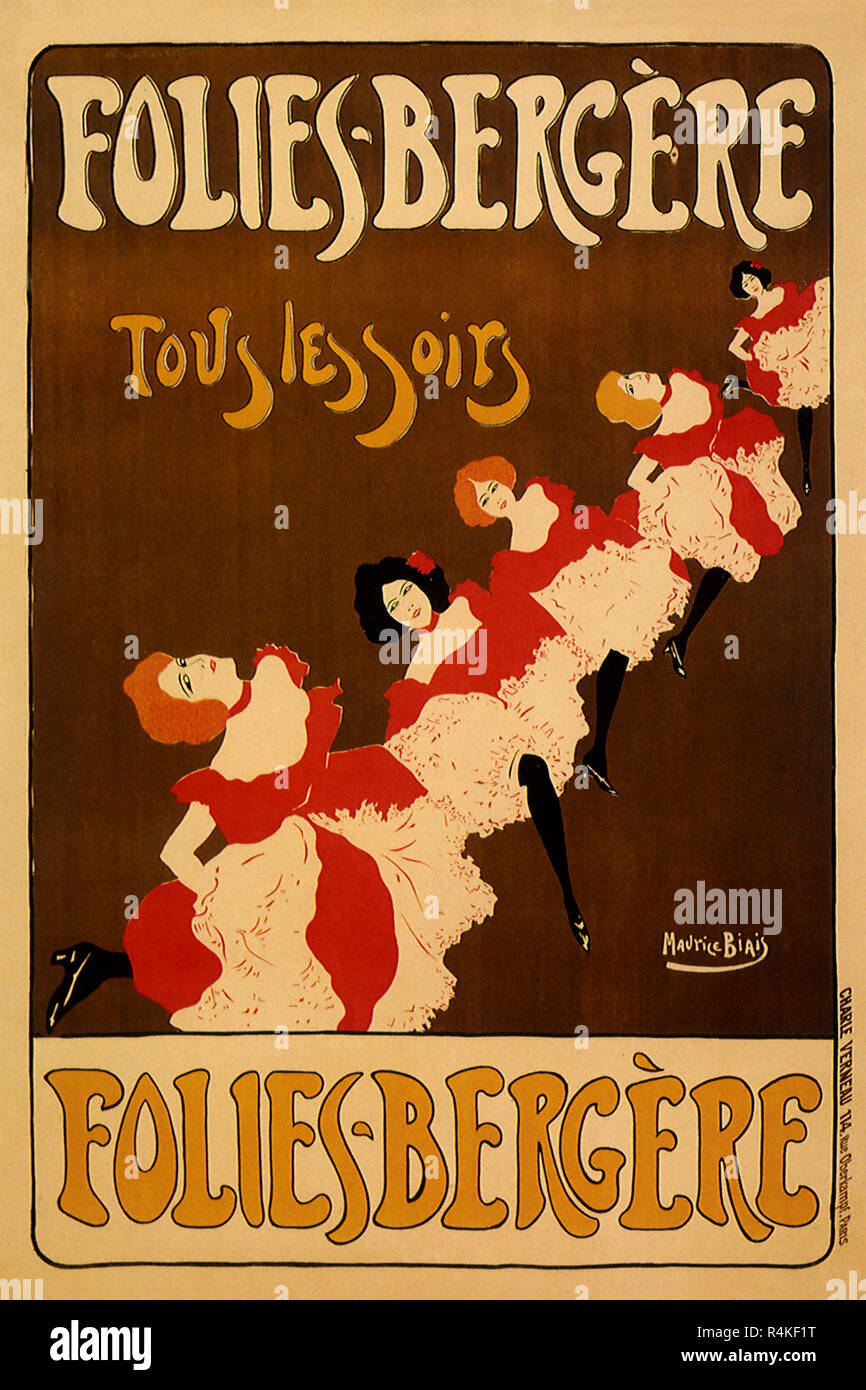 Ligne de Cancan danseuses, Biais, Maurice. Banque D'Images