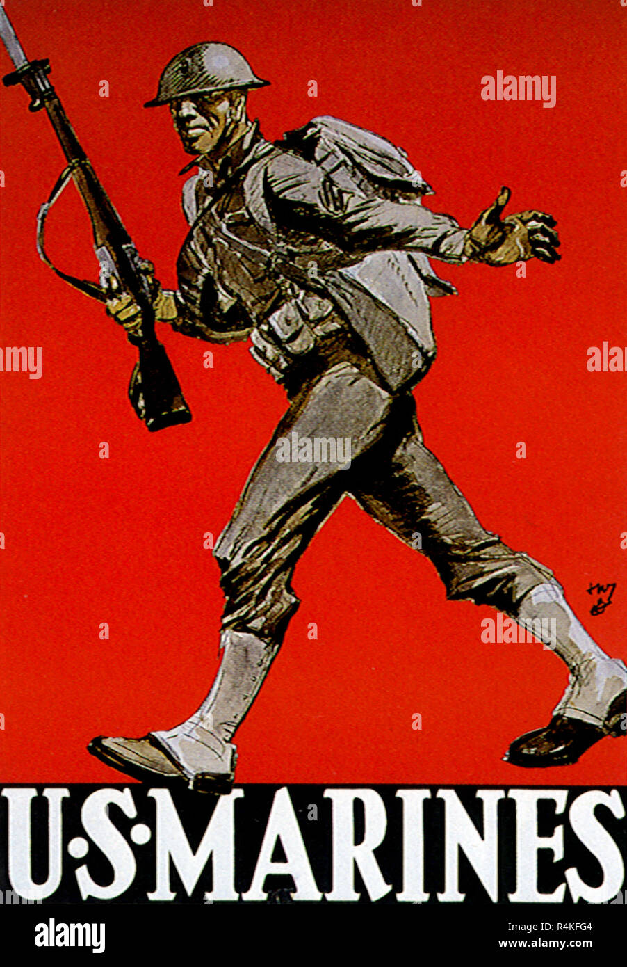 Affiche de recrutement marine. Banque D'Images