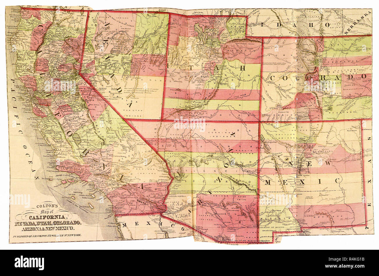 La Californie et l'Ouest 1865, Colton, G. W. Banque D'Images