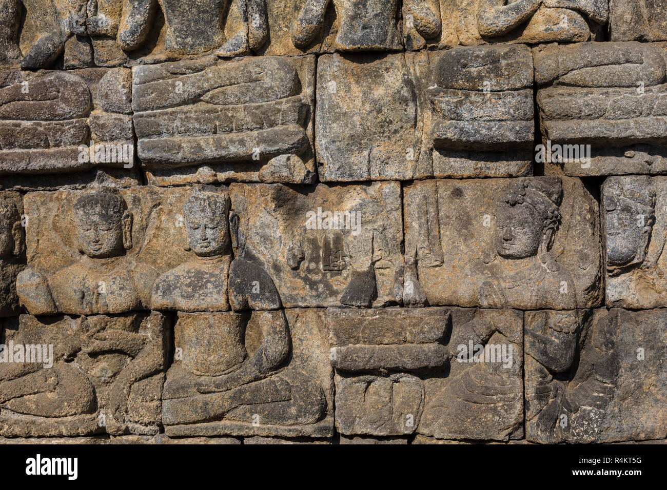 Détail de Borobudur temple au centre de Java en Indonésie Banque D'Images