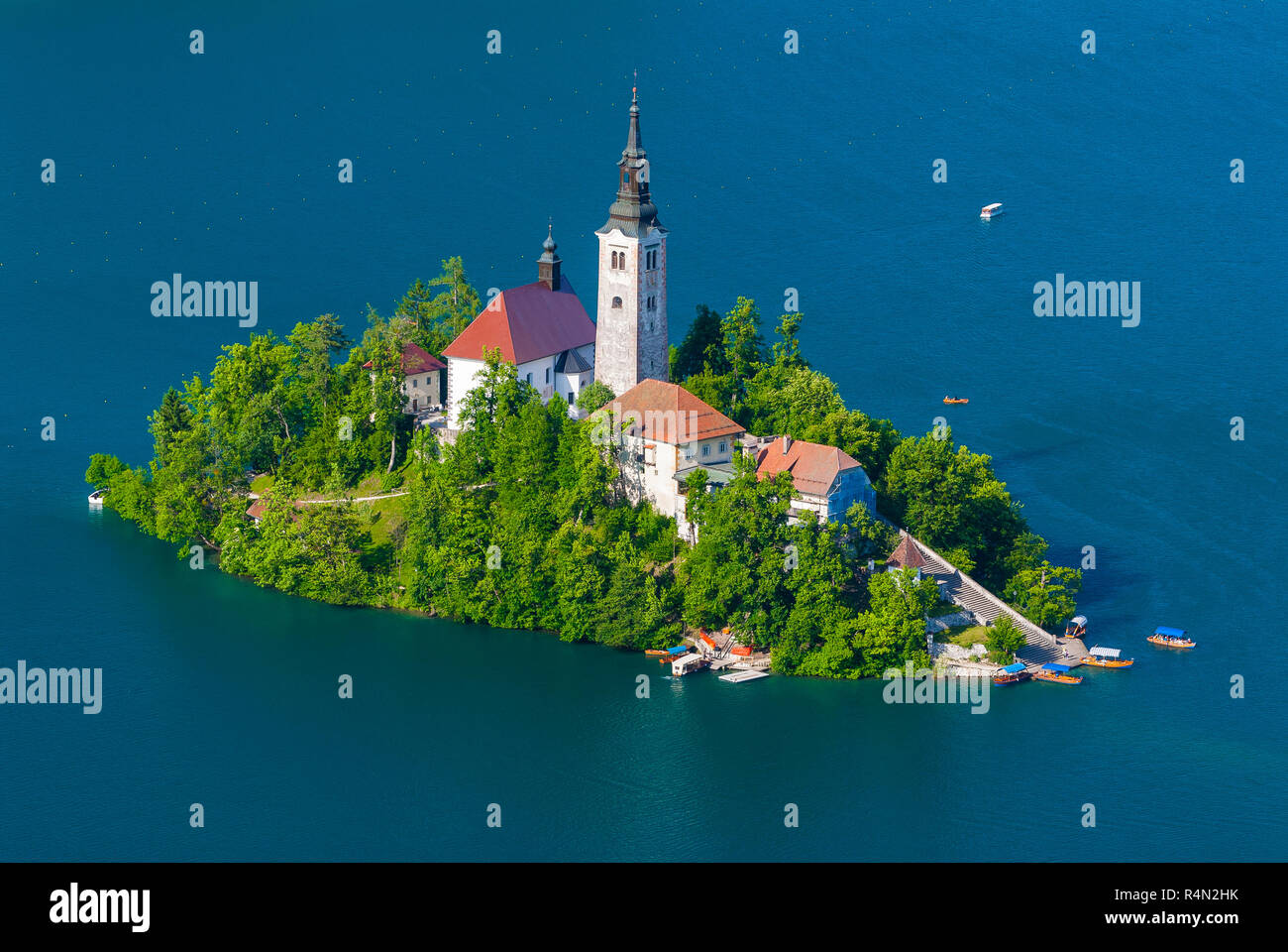 Île sur le lac de Bled Banque D'Images