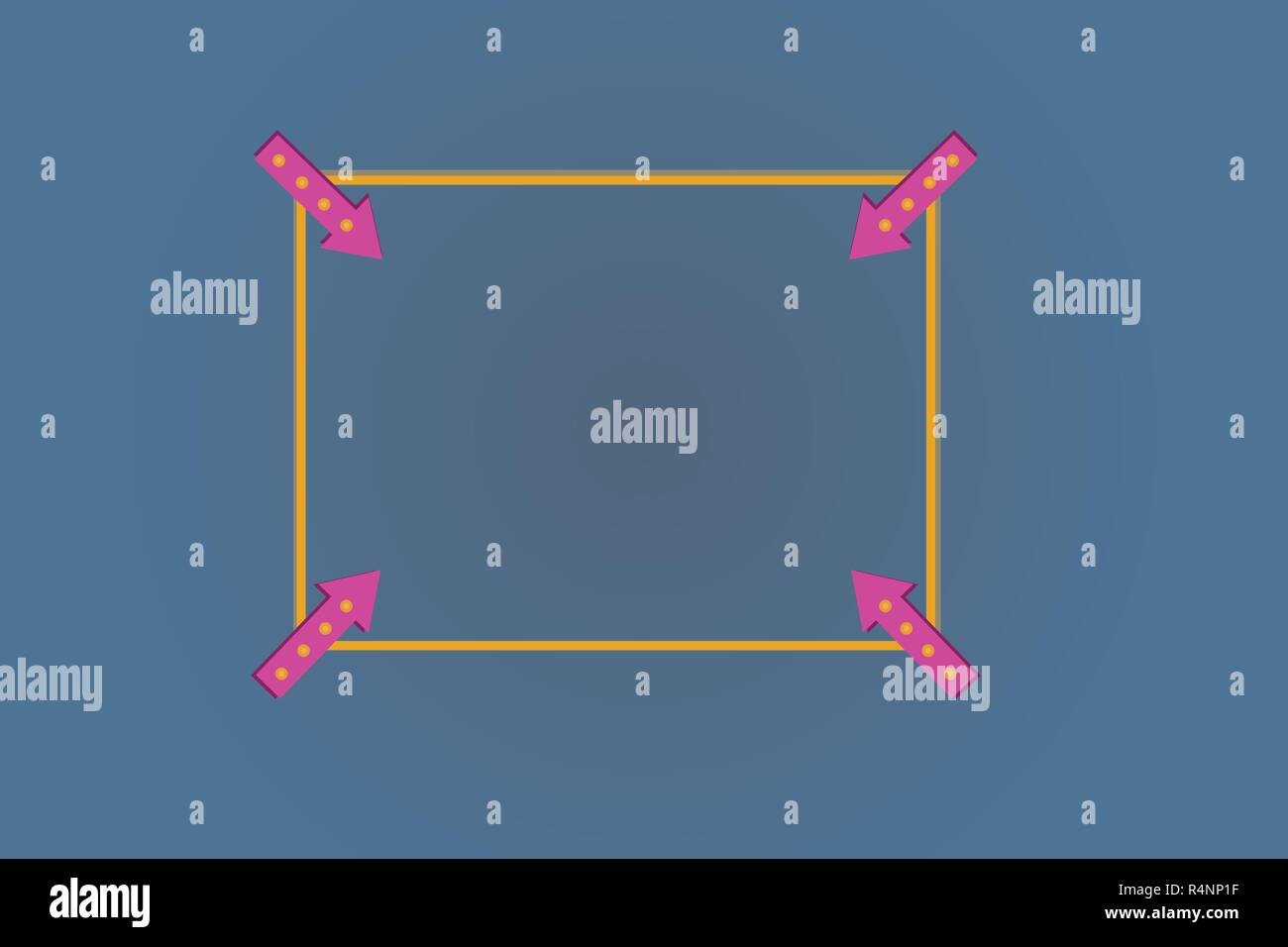 Business template vide pour la mise en page pour carte de voeux d'invitation de l'affiche de promotion de la pièce. Contour carré avec des flèches pointant vers l'intérieur d'angle sur la couleur Illustration de Vecteur