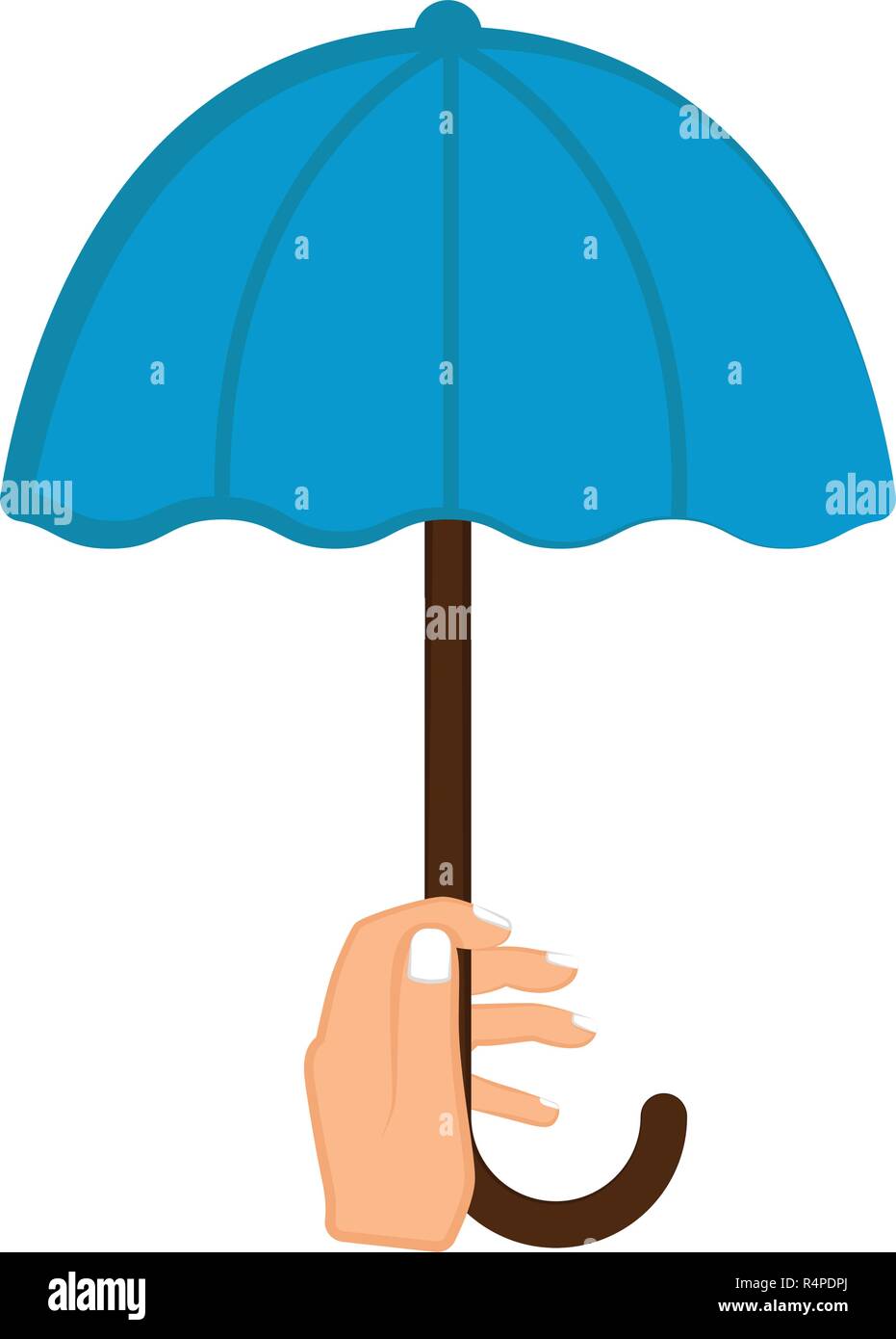 Main tenant un parapluie Illustration de Vecteur