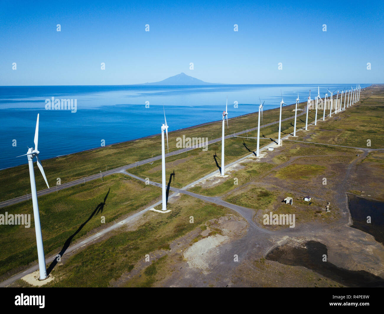 Photographie aérienne de l'éolienne Banque D'Images