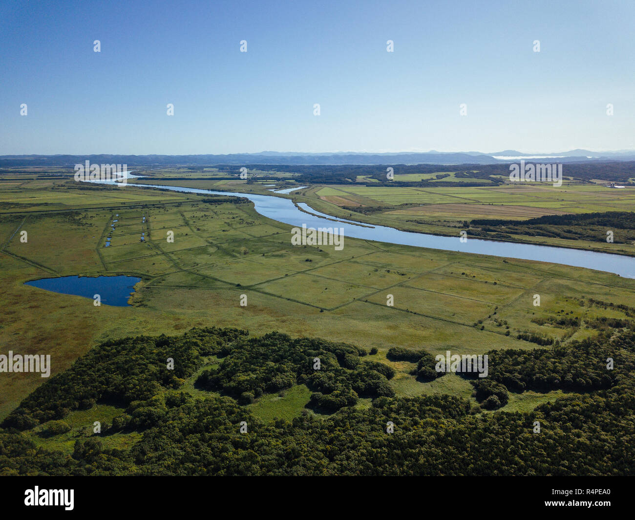 Photographie aérienne de l'éolienne Banque D'Images