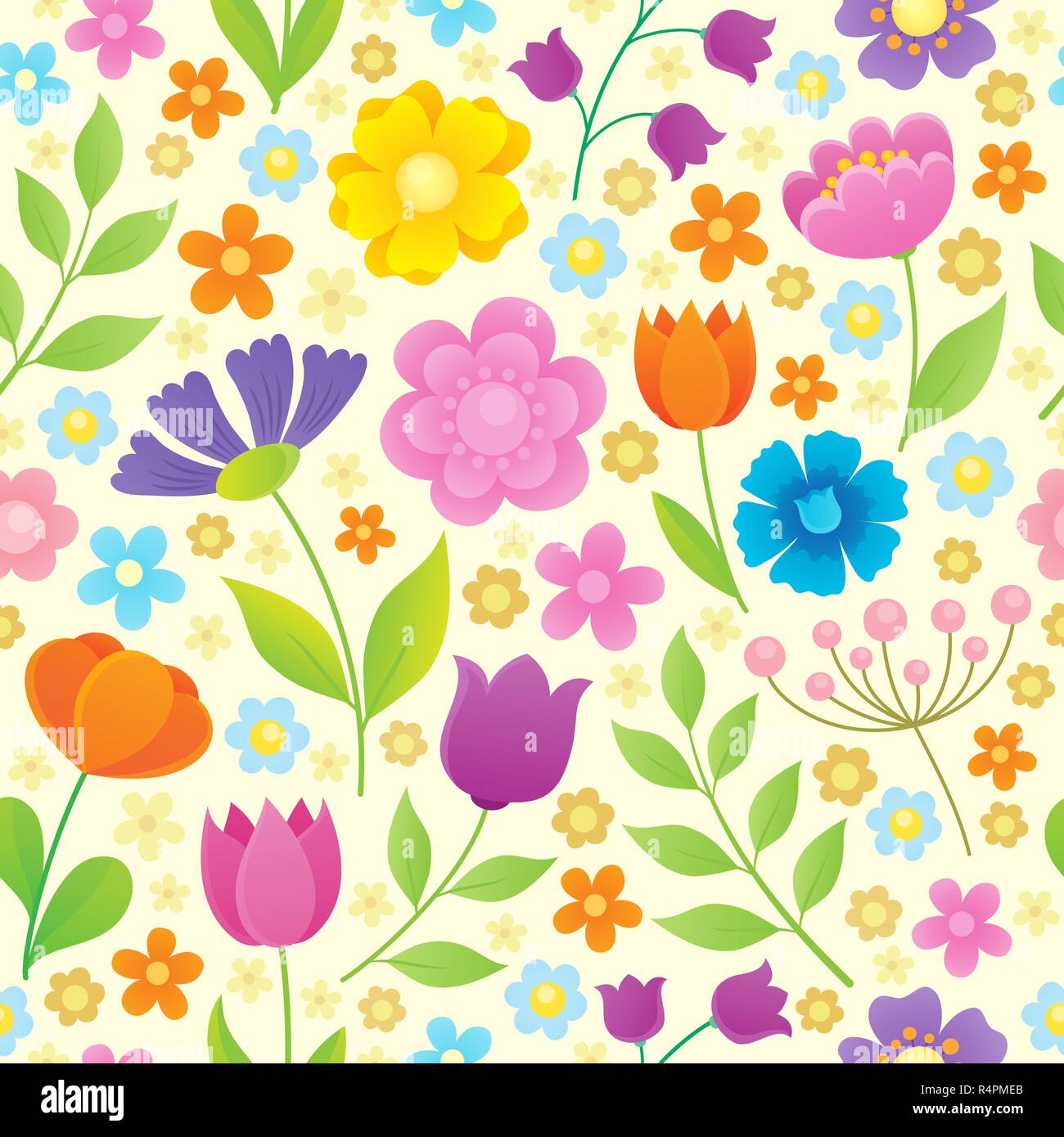 Fleurs stylisées seamless background 4 Banque D'Images