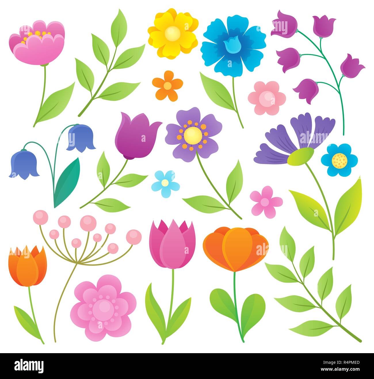 Fleurs stylisées topic set 1 Banque D'Images