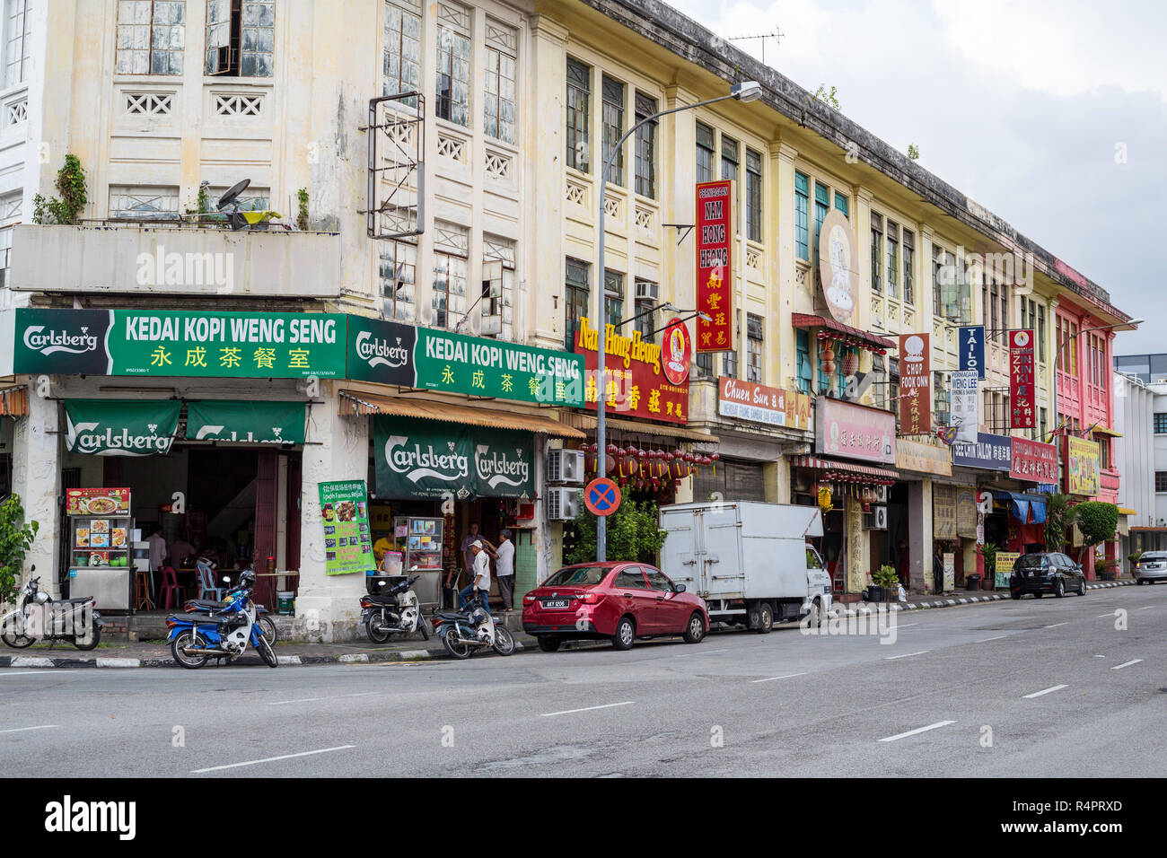 Ipoh, Malaisie. Scène de rue et l'architecture locale. Banque D'Images
