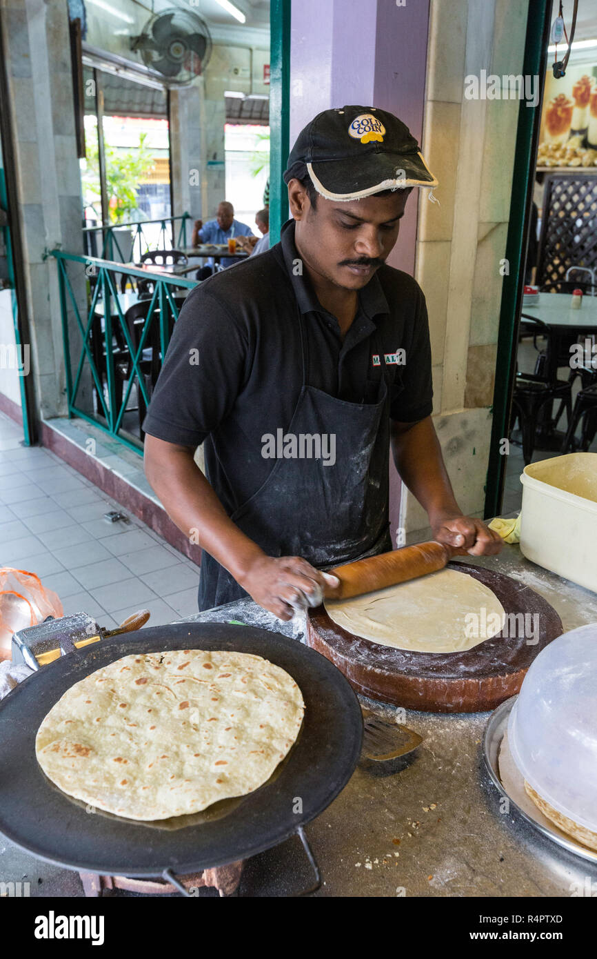 Faire cuire le roti, Ipoh, Malaisie. Banque D'Images