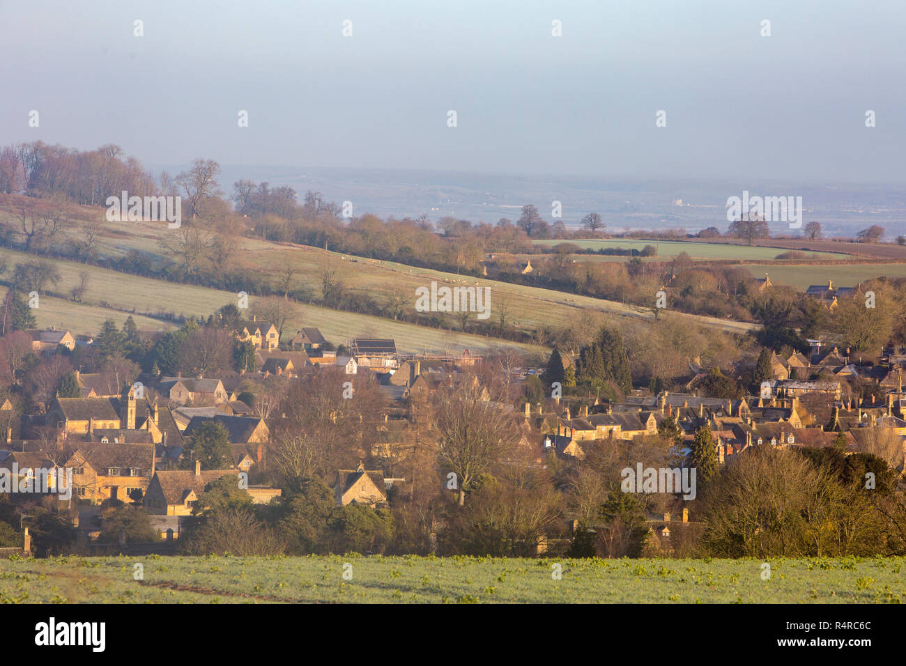 Vue panoramique sur Chipping Campden dans les Cotswolds anglais, Gloucestershire, Angleterre, Royaume-Uni, janvier 2017 Banque D'Images