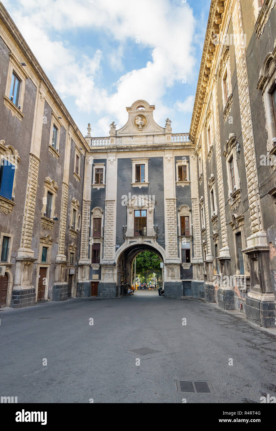 Gateway Porta Uzeda à Catane, Sicile, Italie Banque D'Images